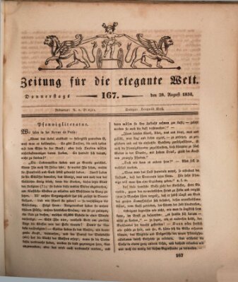 Zeitung für die elegante Welt Donnerstag 28. August 1834