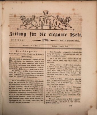 Zeitung für die elegante Welt Freitag 12. September 1834