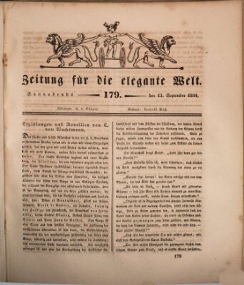 Zeitung für die elegante Welt Samstag 13. September 1834