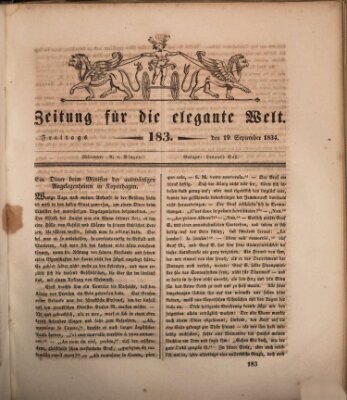 Zeitung für die elegante Welt Freitag 19. September 1834