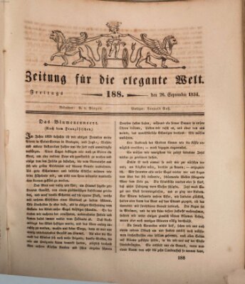 Zeitung für die elegante Welt Freitag 26. September 1834