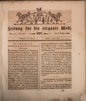 Zeitung für die elegante Welt Donnerstag 9. Oktober 1834