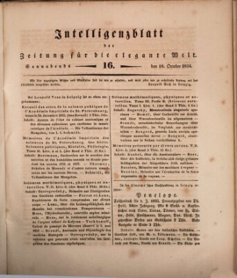 Zeitung für die elegante Welt Samstag 18. Oktober 1834