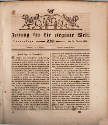 Zeitung für die elegante Welt Donnerstag 30. Oktober 1834