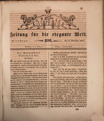 Zeitung für die elegante Welt Dienstag 4. November 1834