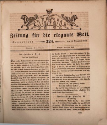 Zeitung für die elegante Welt Samstag 15. November 1834