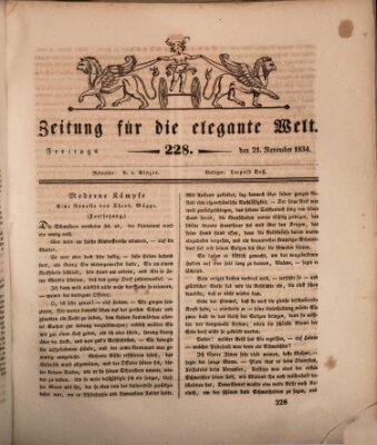 Zeitung für die elegante Welt Freitag 21. November 1834