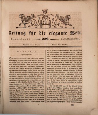 Zeitung für die elegante Welt Samstag 22. November 1834