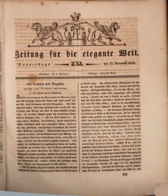 Zeitung für die elegante Welt Donnerstag 27. November 1834