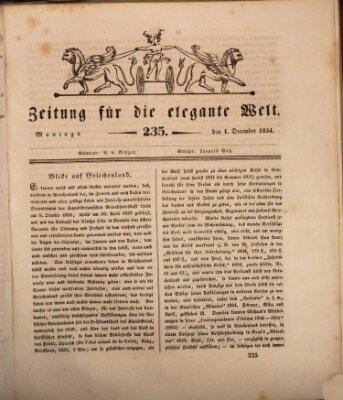 Zeitung für die elegante Welt Montag 1. Dezember 1834