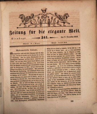 Zeitung für die elegante Welt Dienstag 9. Dezember 1834