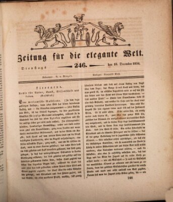 Zeitung für die elegante Welt Dienstag 16. Dezember 1834