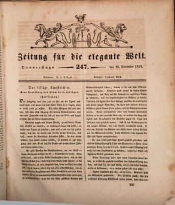 Zeitung für die elegante Welt Donnerstag 18. Dezember 1834