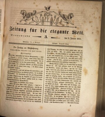 Zeitung für die elegante Welt Samstag 3. Januar 1835