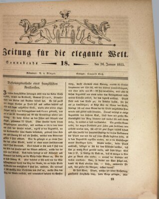 Zeitung für die elegante Welt Samstag 24. Januar 1835