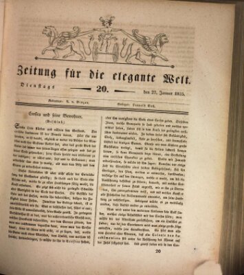 Zeitung für die elegante Welt Dienstag 27. Januar 1835