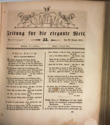 Zeitung für die elegante Welt Freitag 30. Januar 1835