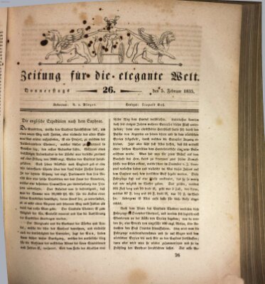 Zeitung für die elegante Welt Donnerstag 5. Februar 1835