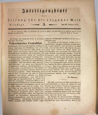 Zeitung für die elegante Welt Dienstag 10. Februar 1835