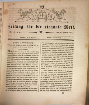 Zeitung für die elegante Welt Freitag 20. Februar 1835