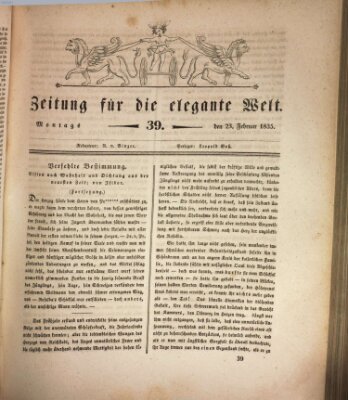 Zeitung für die elegante Welt Montag 23. Februar 1835