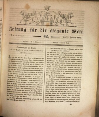 Zeitung für die elegante Welt Freitag 27. Februar 1835