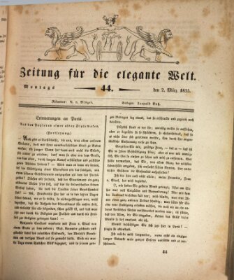 Zeitung für die elegante Welt Montag 2. März 1835