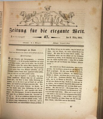 Zeitung für die elegante Welt Freitag 6. März 1835