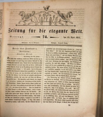 Zeitung für die elegante Welt Montag 13. April 1835