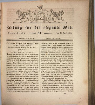 Zeitung für die elegante Welt Samstag 25. April 1835