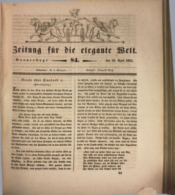 Zeitung für die elegante Welt Donnerstag 30. April 1835