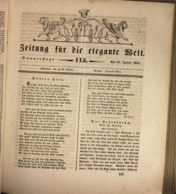 Zeitung für die elegante Welt Donnerstag 11. Juni 1835