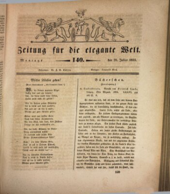 Zeitung für die elegante Welt Montag 20. Juli 1835