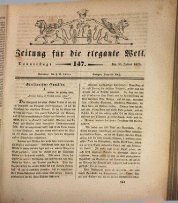 Zeitung für die elegante Welt Donnerstag 30. Juli 1835