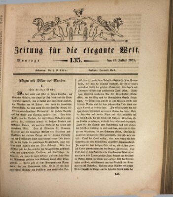 Zeitung für die elegante Welt Montag 13. Juli 1835