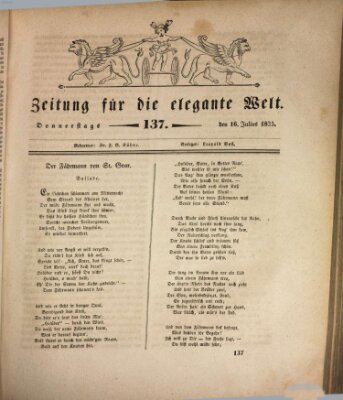 Zeitung für die elegante Welt Donnerstag 16. Juli 1835