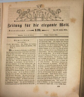 Zeitung für die elegante Welt Samstag 18. Juli 1835