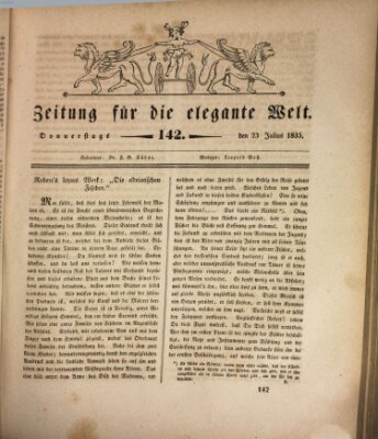 Zeitung für die elegante Welt Donnerstag 23. Juli 1835