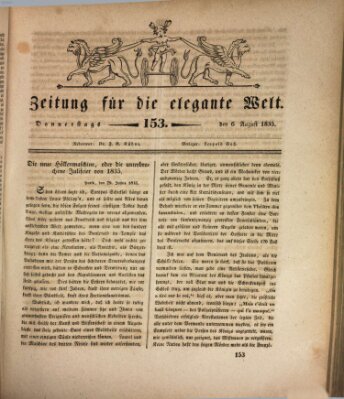 Zeitung für die elegante Welt Donnerstag 6. August 1835