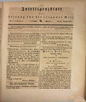 Zeitung für die elegante Welt Dienstag 25. August 1835