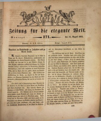 Zeitung für die elegante Welt Montag 31. August 1835