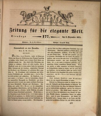 Zeitung für die elegante Welt Dienstag 8. September 1835