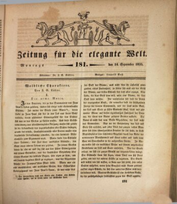 Zeitung für die elegante Welt Montag 14. September 1835