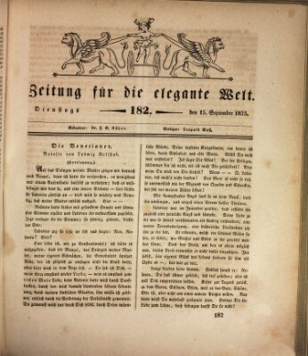 Zeitung für die elegante Welt Dienstag 15. September 1835