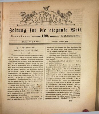 Zeitung für die elegante Welt Samstag 26. September 1835