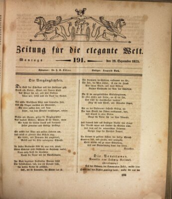 Zeitung für die elegante Welt Montag 28. September 1835