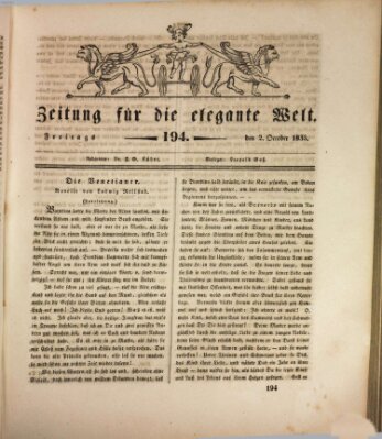 Zeitung für die elegante Welt Freitag 2. Oktober 1835