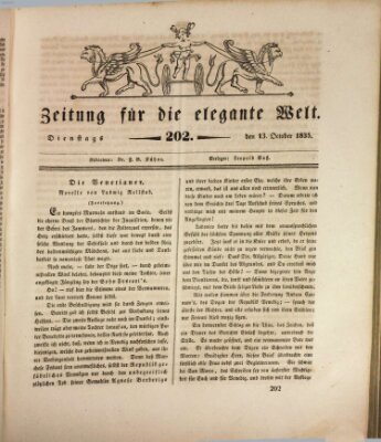 Zeitung für die elegante Welt Dienstag 13. Oktober 1835