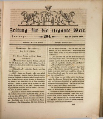 Zeitung für die elegante Welt Freitag 16. Oktober 1835