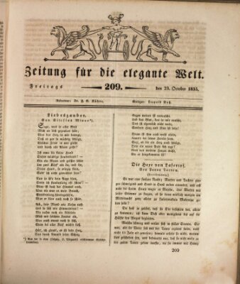 Zeitung für die elegante Welt Freitag 23. Oktober 1835